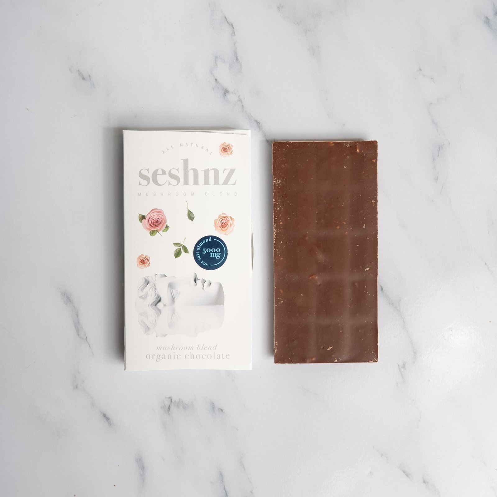 Mushroom Blend Chocolate - Dark Chocolate Sea Salt Almond Mushroom Blend Chocolate - Dark Chocolate Sea Salt Almond